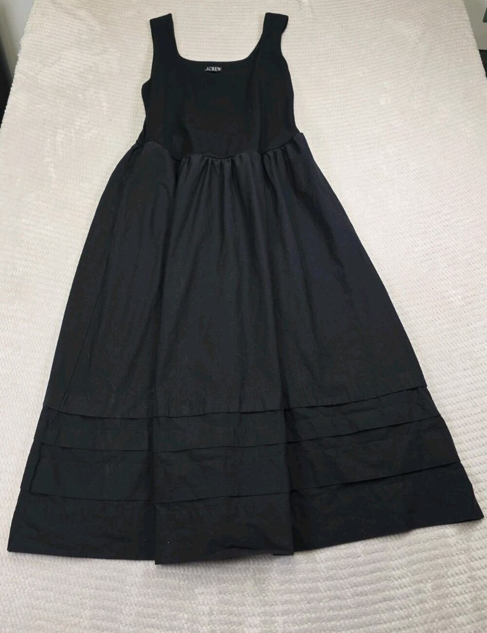J Crew Dress Womens XL Black Midi Length Pockets